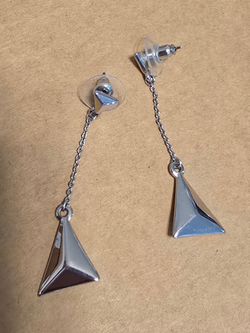 Long triangle dangle earrings