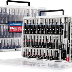 80-Piece Premium Magnetic Impact Nut Driver Set Metric & SAE with Socket Adapters, Bit Holder, Wing Nut Driver, Universal Sockets, Quick Release Exten