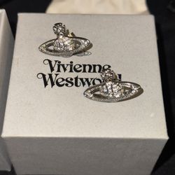 Vivienne Westwood Silver Carmela Bas Relief Earrings