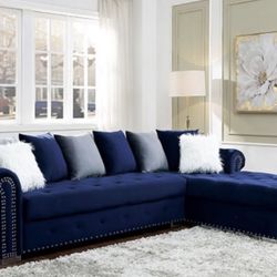 Royal Blue Sectional Finance Available 