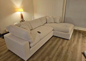Off-White Cloud Couch Sectional w/ Chaise
