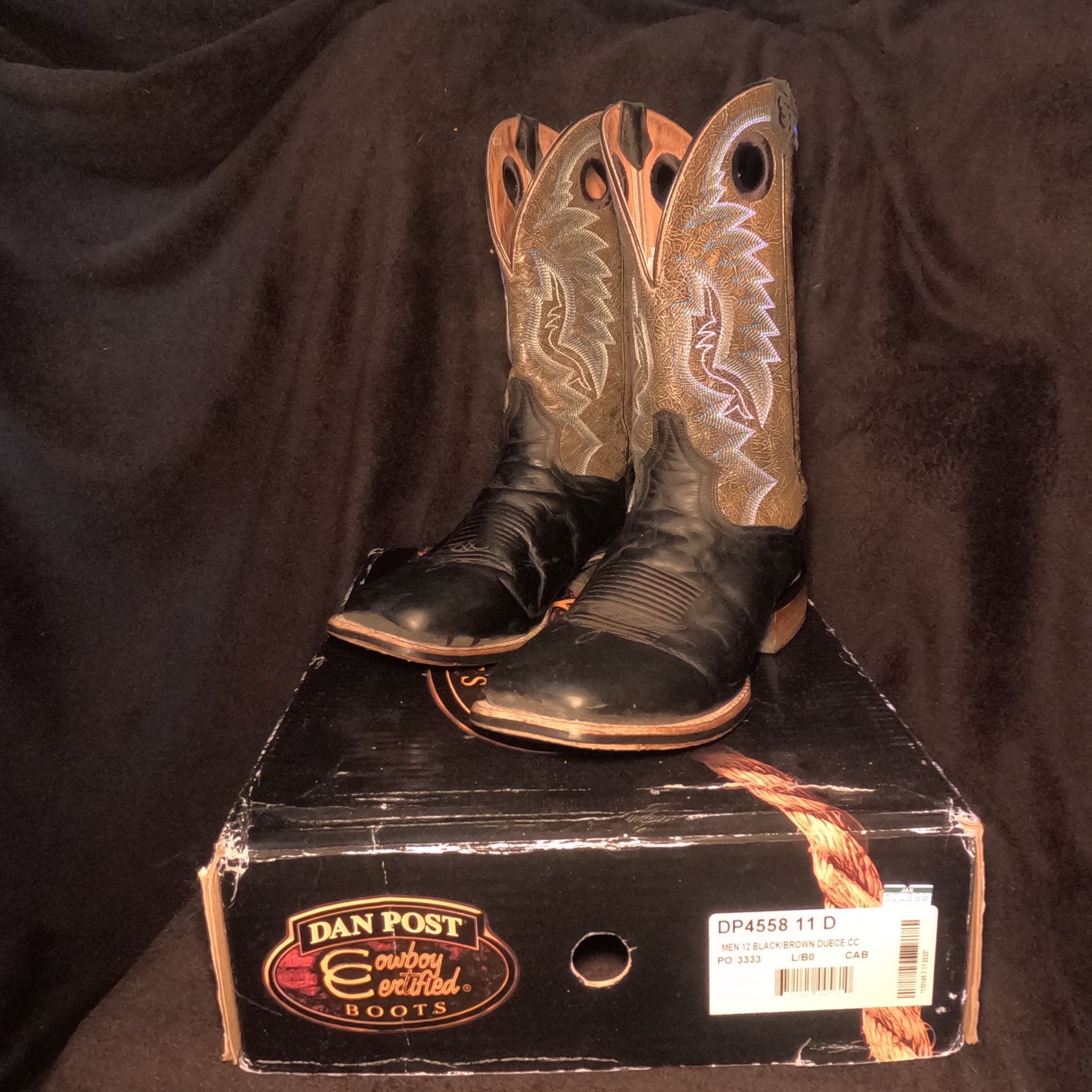 Dan Post Deuce Cowboy Boots . Brown/black. US Men’s 11