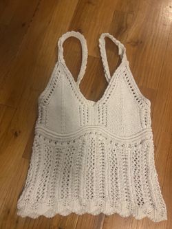 Rita Ora white crochet tank top Size Small