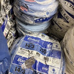 250 ft. 14/3 Light Blue Solid Romex SLiPWire Copper NM -B Wire