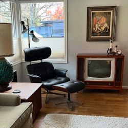 Vintage MCM Eames Style Plycraft Chair and Ottoman