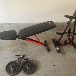 Gym Bench And Weights
