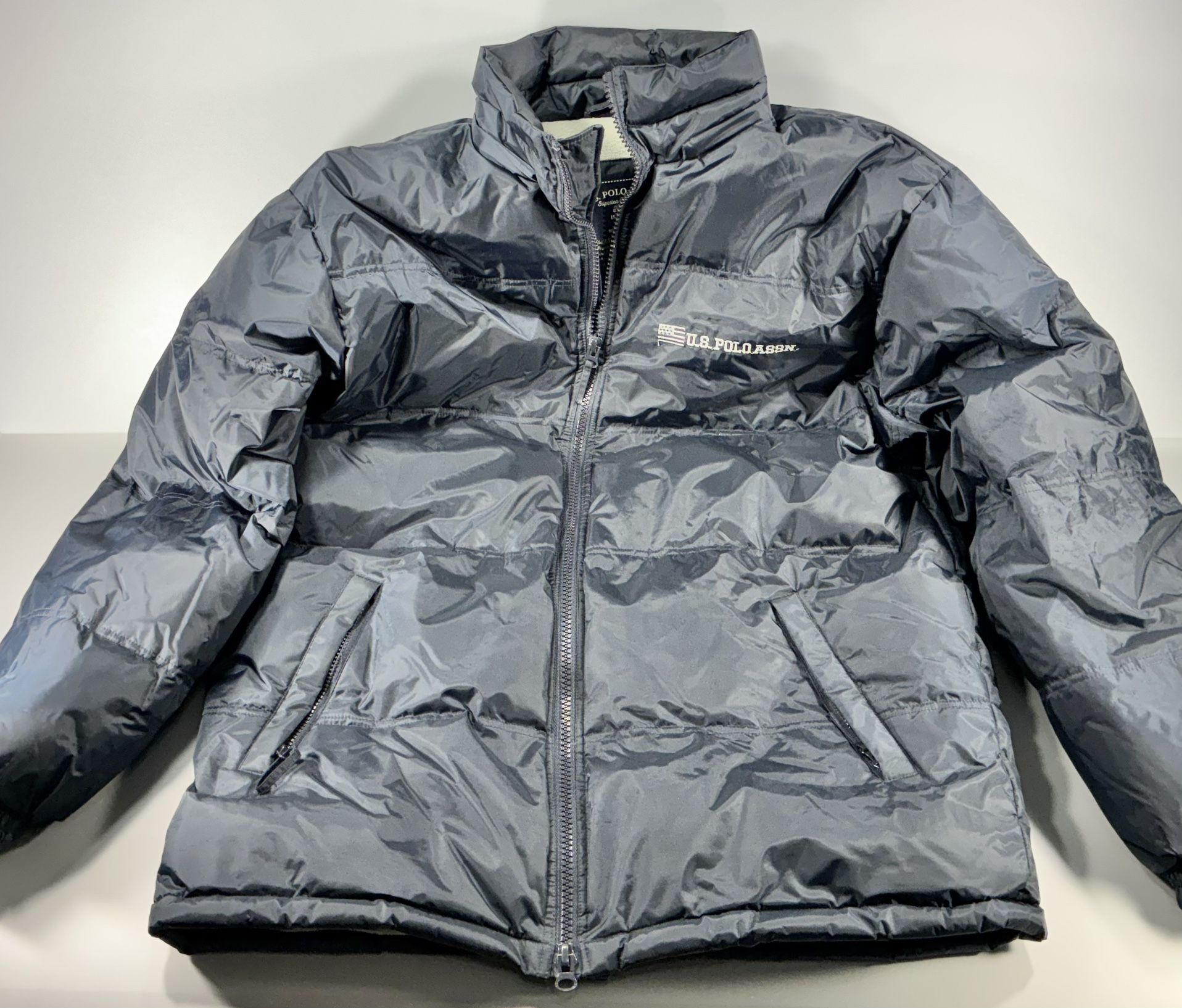 U.S. Polo Assn. Navy Blue Full Zip Insulated Puffer Jacket Men's Large