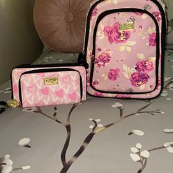 Betsey Johnson Backpack And Wallet Set 