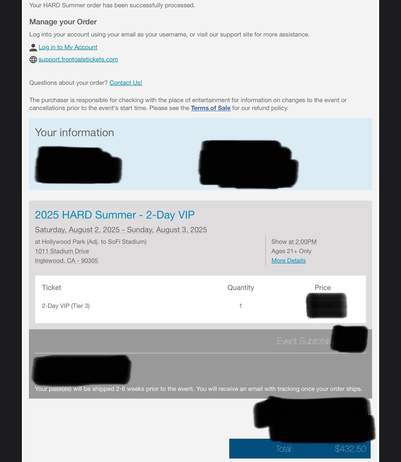 Hard Summer VIP August 2025