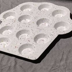 Confetti White -ish large Cupcake 12 Cubby Serving Tray Zak Designs