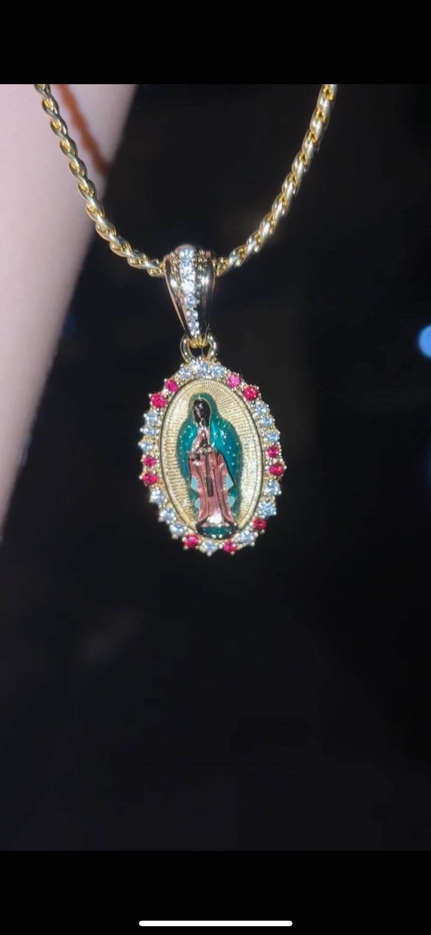 Virgin Mary pendant with chain