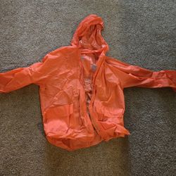 Blaze Orange Rain Gear Jacket With Hood 