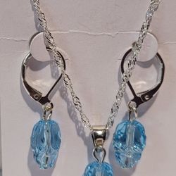 Handmade Aquamarine 2 Piece Skull Set