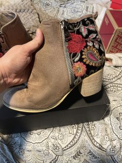 Embroidered Ankle Boots