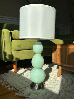 Mint green triple-gourd table lamp