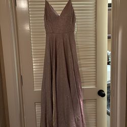 Light Pink Glitter Prom Dress (XS-Used)