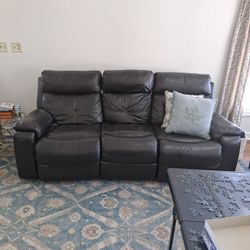 Dark Brown Leather Couch