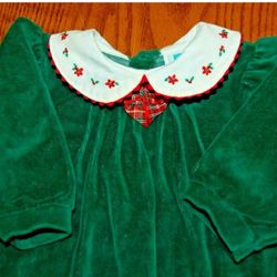 Little Me Girls 6M Green Footed Romper