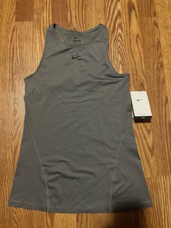 Nike Dri-FIT Women's Gray Racerback Tank Athletic Fit Stretch Mesh XS