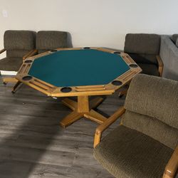 Poker Table with 4 Chairs