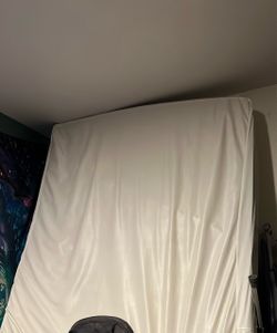 Full size mattresses, metal bed frame and mattress cover included