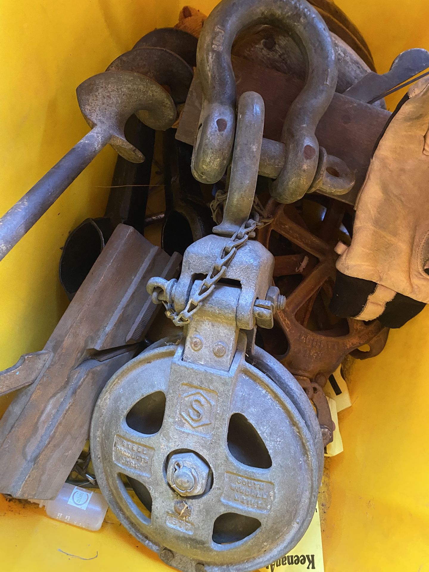 Giant Vintage Metal Pulley