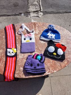 Hello Kitty crochet beanie $20 each