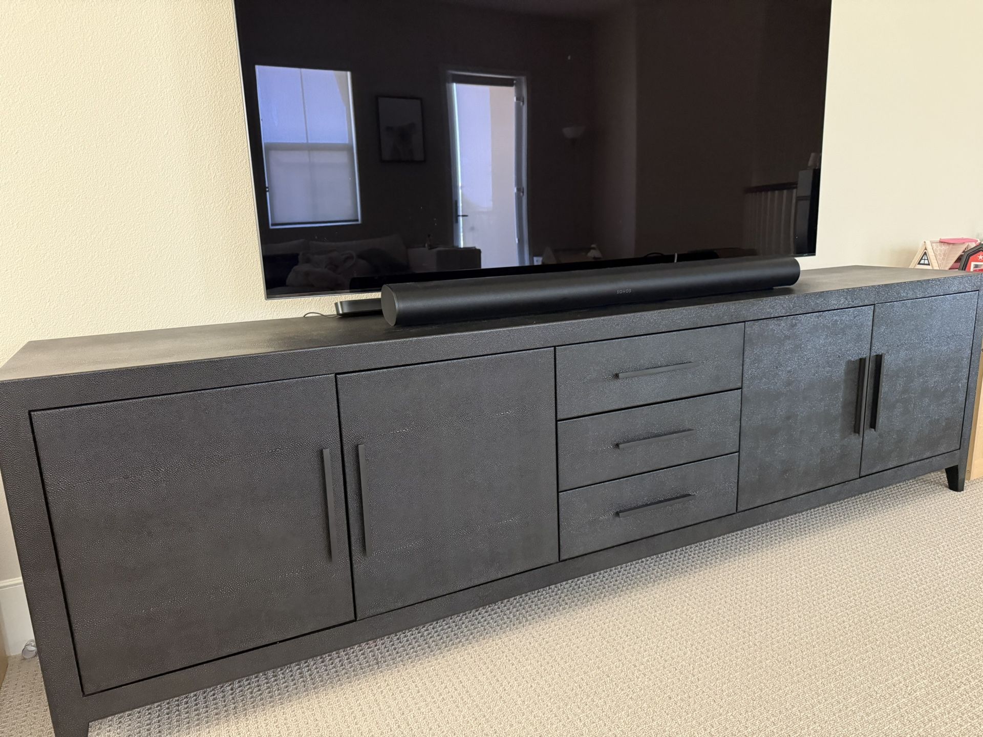 GRAYDON SHAGREEN 4-DOOR MEDIA CONSOLE WITH DRAWERS