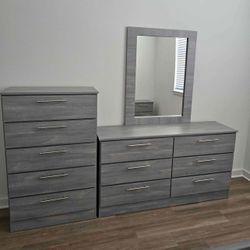 Dresser Whit Mirror And Chest - Cómoda Con Espejo Y Gavetero 