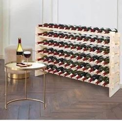 New 72 Bottles Stackable Modular Wine Rack, Freestanding Wine Bottle Holder 6-Tier Wine Holder Displ