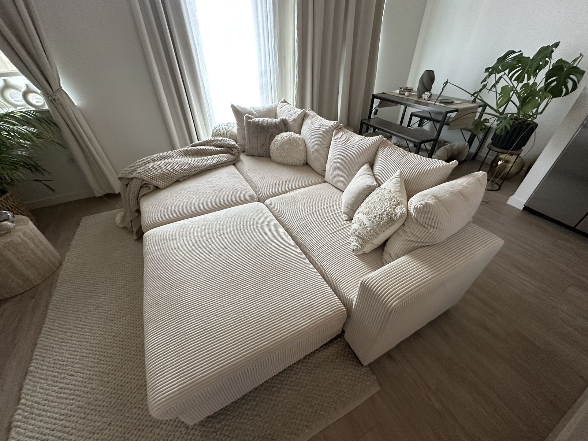 Super Comfy Sectional Corduroy Couch