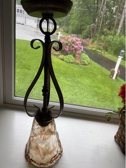 3 pendant lights hand blown glass