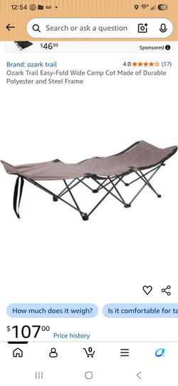 Ozark trail camping  cot