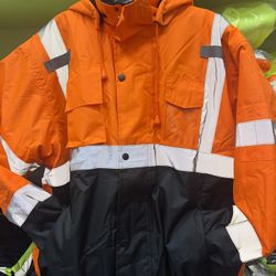 Hi-Vis Orange Rain jacket