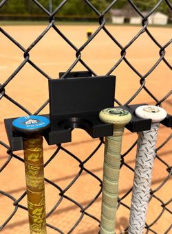 Black Fence Mount Baseball Bat Holder
