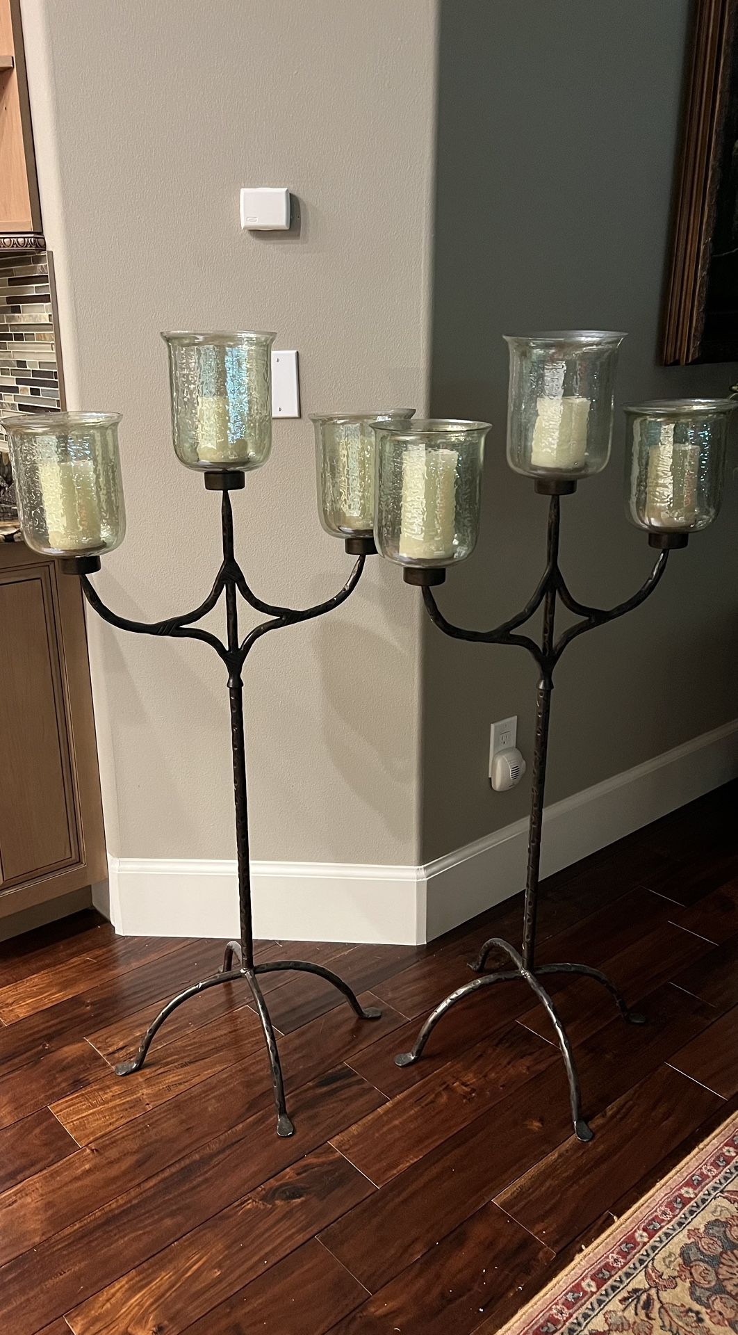 New Candelabra Candle Holder Iron Stand Pair