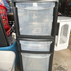 Three Drawers Plastic Bins Storage 