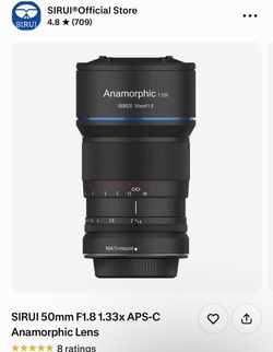 SIRUI 50MM F1.81.33x APS-C Anamorphic Lens