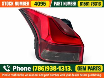 2019-2022 LEXUS UX200/UX250h OEM REAR LEFT DRIVER SIDE LED OUTER TAILLIGHT.