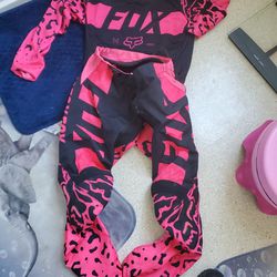 Ladies Or Youth Fox Rideing Gear,jersey,pants,gloves,helmet And Goggles