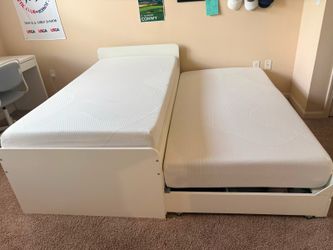 IKEA MALM TWIN BED PULL OUT TRUNDLE + Matress