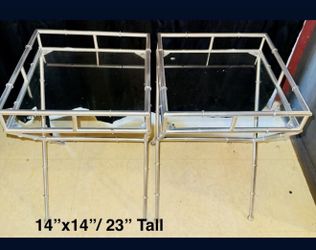 Side Glass Silver Tables (2)