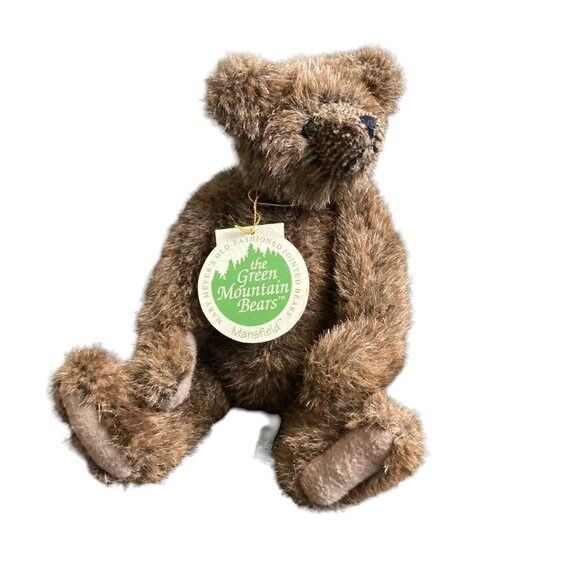 GREEN MOUNTAIN BEARS Jointed Mansfield Small Brown Vintage Bear Plush 