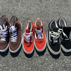 3 Pair Of New Never Warn Size 12 Vans old Skool Skateboarding Sneakers