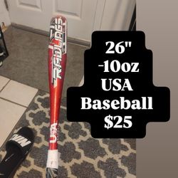 Rawlings USA Baseball Bat 26" -10oz