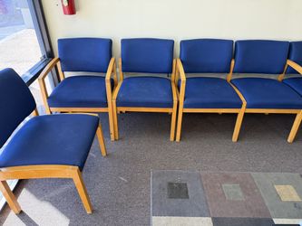 7 Seater office Chair Set blue