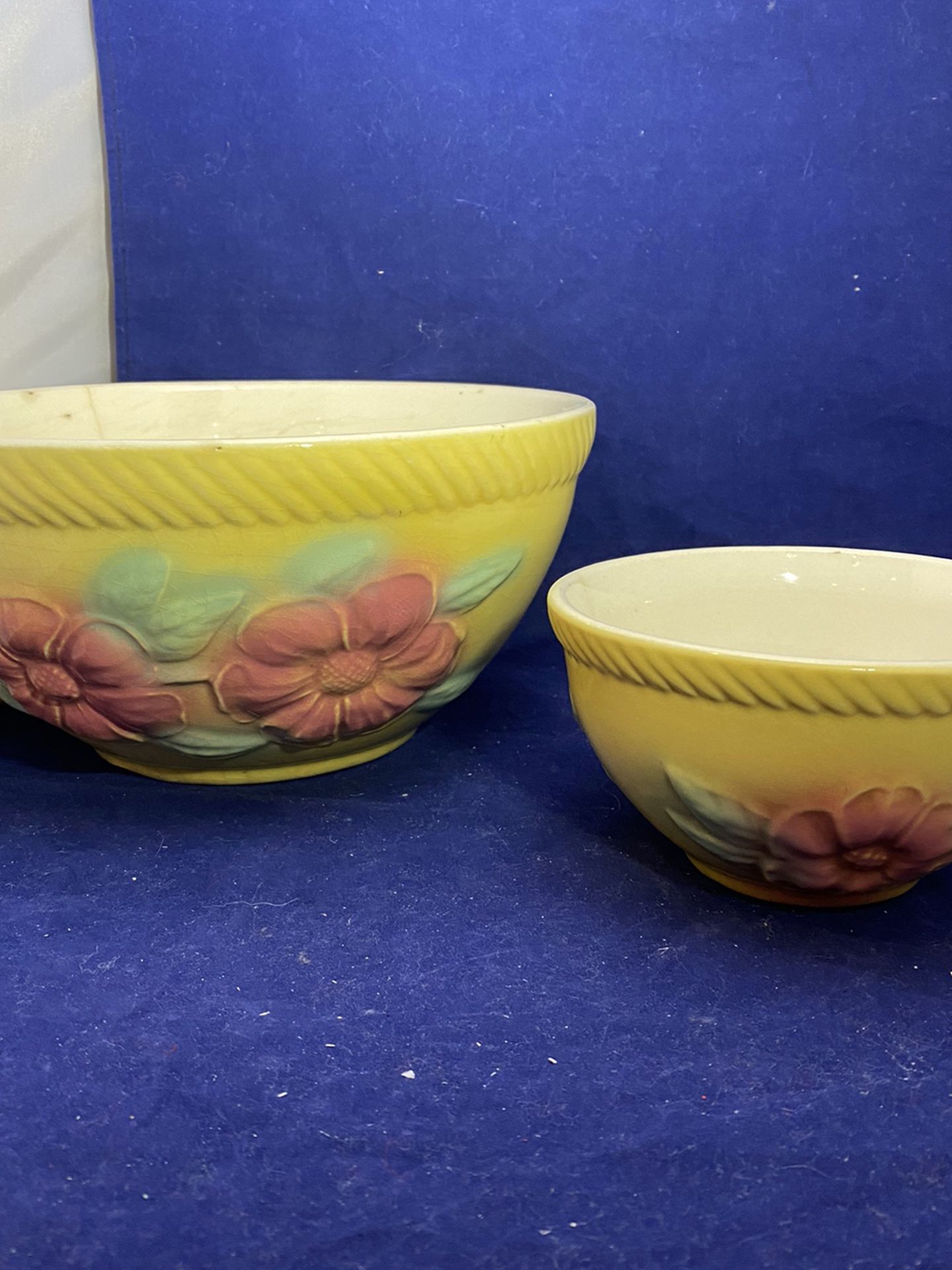 Vintage Unmarked Yellow Flower Decorative Bowls