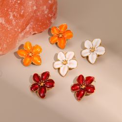 Brand new Orange Flower Earrings