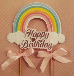 Rainbow cake topper