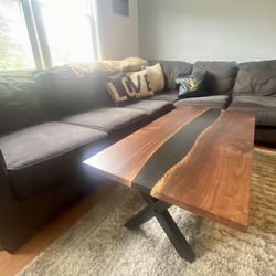 Black Walnut Live Edge Epoxy River Table